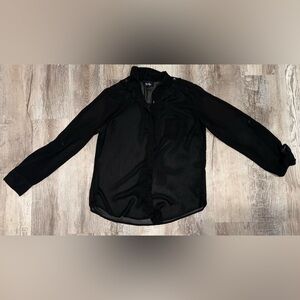 Black Chiffon Long Sleeve Shirt Size Large By By